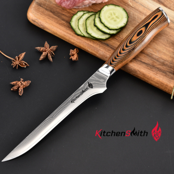 6 inch Damascus boning knife with Pakka Wood handle Professional kitchen knife
