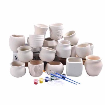 Bisque Ceramic Succulent Pots for Children's Painting DIY
