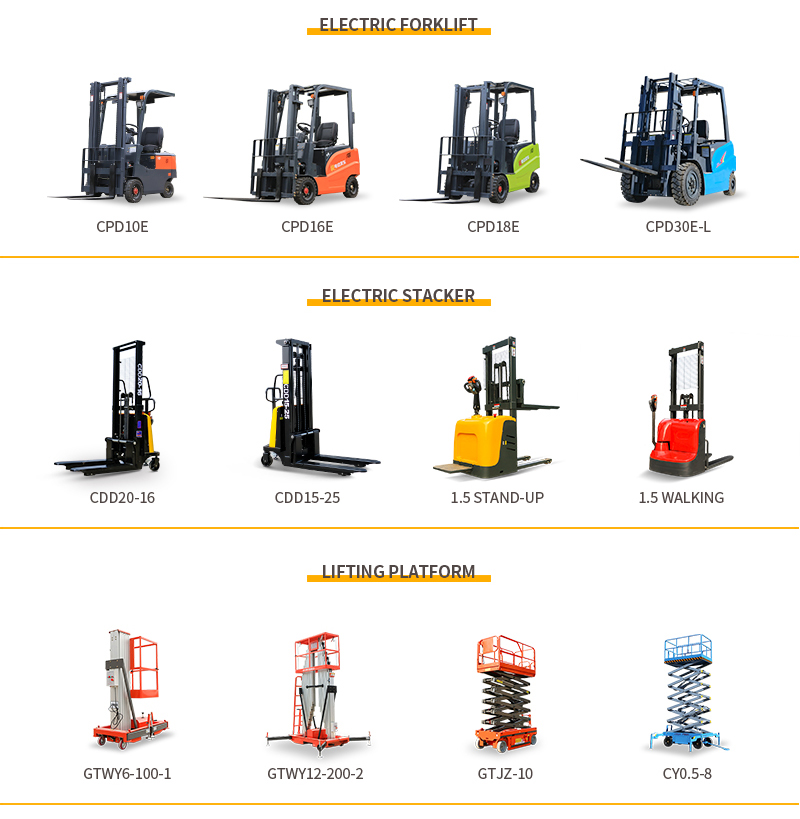 Fork Warehouse sobre 1Ton 1.2ton 1.5ton 2ton Elétrico Stacker Stacker elétrico completo