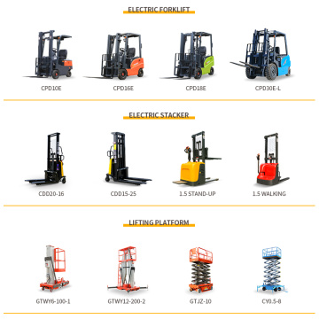 Magazijnvork meer dan 1ton 1.2ton 1.5ton 2ton elektrische stacker volledige elektrische palletstapelaar