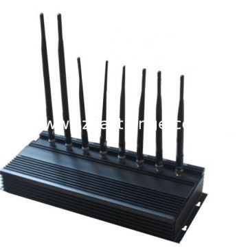 Cell Phone Signal High Power Jammer 30m Adjustable Radius With 8 Band