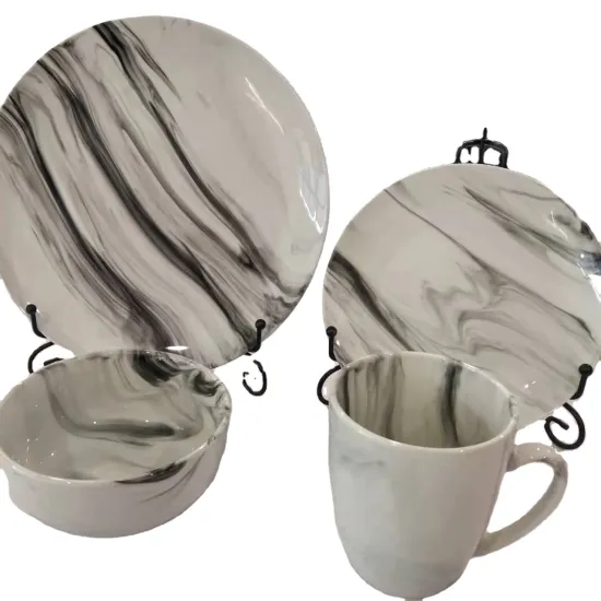 Wholesale dinnerware marble plate sets porcelain dinnerware
