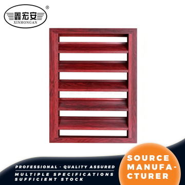 Finestra di ventilazione fissa con persiana in alluminio con venature del legno massello