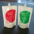 custom clear printed stand-up bag with cap spout-pouch