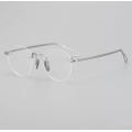 Gold Circle Titanium Frameless Designer Vintage Brille