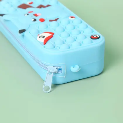 Hot Sale Cartoon Silicone Pencil Bag for Kids - Fingertip Push Bubble Decompression Design
