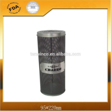 Round Wine Tin Packaging Can with Trademark Sign on net Body