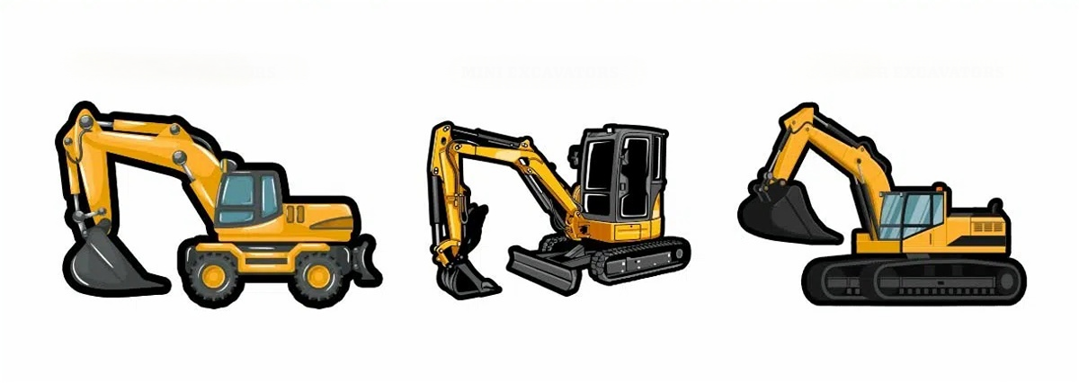 different  types of excavators