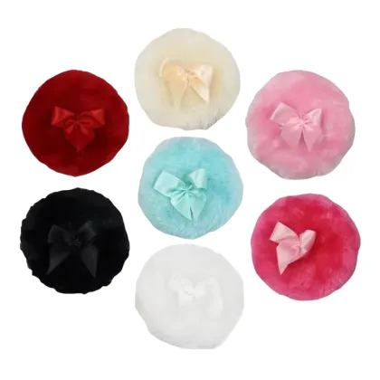 Custom Large Pink Velvet Makeup Puff for Face and Body Powder