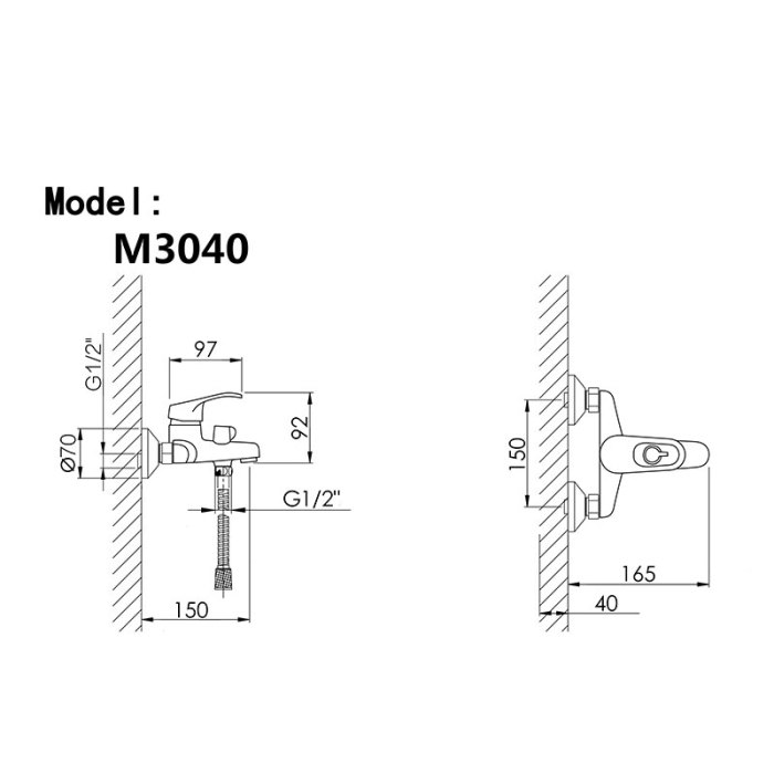 Electroplated Single Lever Zinc Bath Faucet Set
