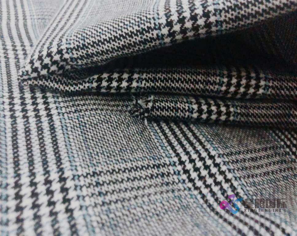 Glen Plaid Tr Stretch Fabric 1