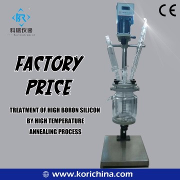Lab vacuum pharmaceutical chemistry mixing glass reactor