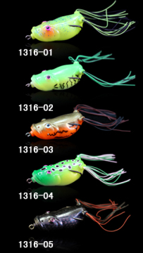 5colors, bait frog ,fishing lure ,stainless steel hook