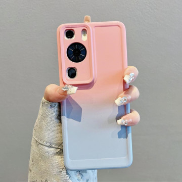 Gradient Dual Color Camera Protect Cover Phone Case for Huawei and Honor Models