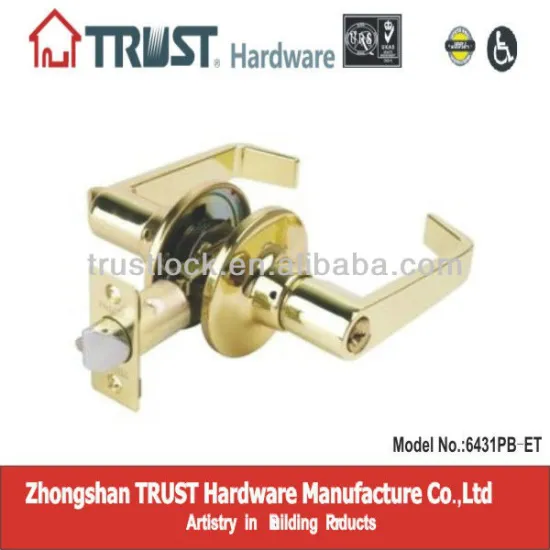 TRUST 6431PB-ET:ANSI Grade 3 Tubular Zinc Alloy Lever Lock