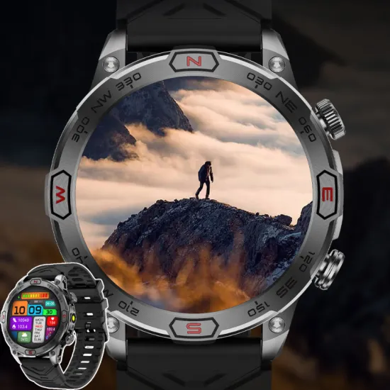 2024 Professional Outdoor Sports Smartwatch with Altitude Pressure Compass, Waterproof Design, and Blood Pressure Monitoring for Men