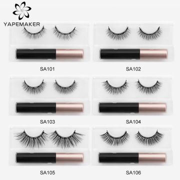 Magnetic Eyelashes 3D Mink Fake Eyelash Magnet Eyeliner Mink Fake Eyelash Waterproof Liquid Long Lasting Eyelash