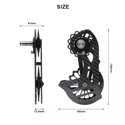 Bicycle Ceramic Bearing Carbon Fiber Jockey Pulley Rear Derailleur 17T for SRAM Red AXS/Force AXS and Shimano