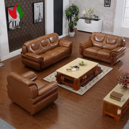 Antique Chinese Leather Sofa Set for Living Room