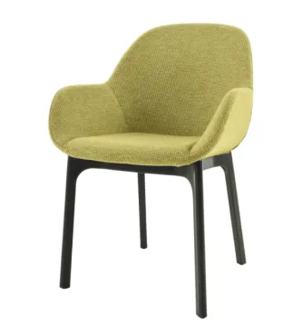 Modern Fabric Upholstered Wood Leisure Dining Chair