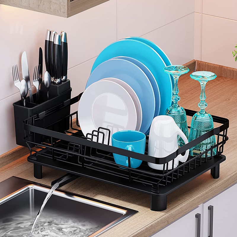 Metal Dish Rack With Drain Tray