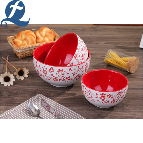 Wholesale tableware home round fruit salad bowl ceramic