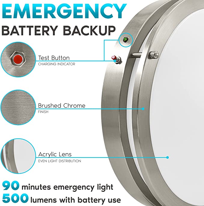 battery back up ceiling light 14inch