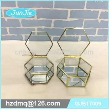 Hexagon Jewelry Box Crystal Glass Jewellry Boxes