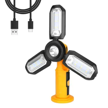 Hot Sale Rechargeable LED Foldable Work Light with Dimmable Multifunctionality, Hook, and Magnet