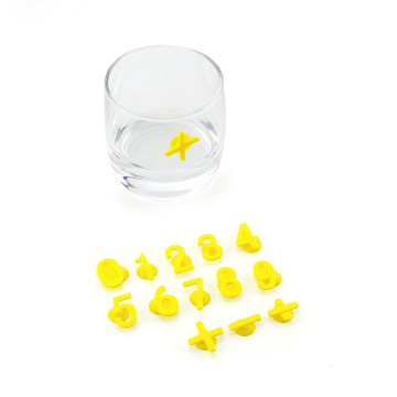 Marcadores de copo de vidro de sucção de silicone personalizados