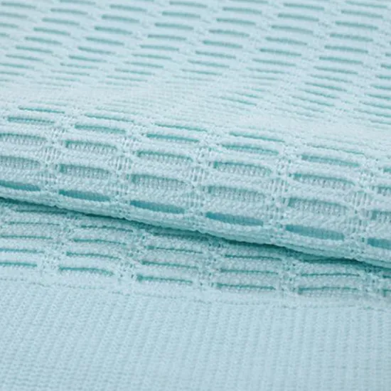 Rounded Oblate Rectangle Yarn Dyed Mesh Polyester Curtain Material for Clinics Hospitals