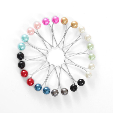 Eenvoudige U-vormige sieraden sjaalclip met parels en legeringspin