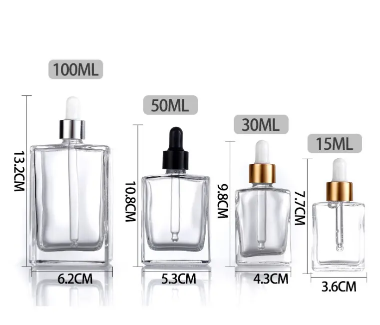 Square Glass Dropper Bottles