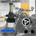 Black H4 Motorcycle Led Headlight Bulbs With Fan
