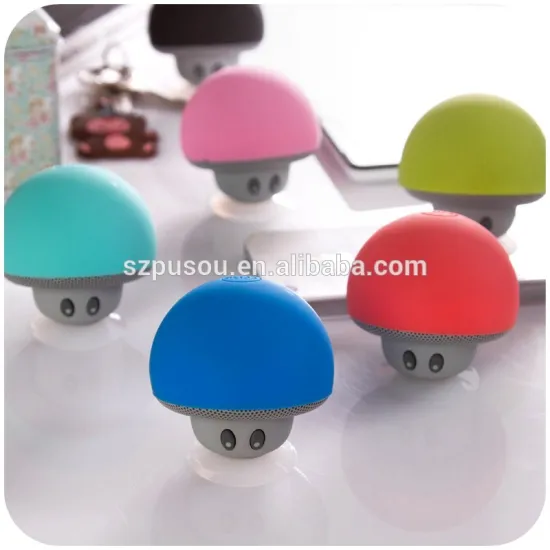 mushroom design mini speaker with hands free silicone suction stand