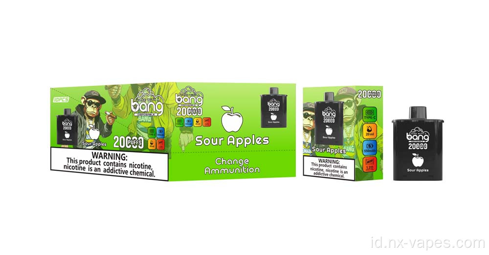Bang 20k puff ganti kartrid vape sekali pakai