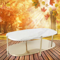 Double round corners rectangle coffee table