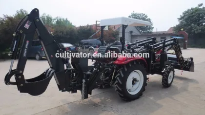 Tractor implements towable backhoe
