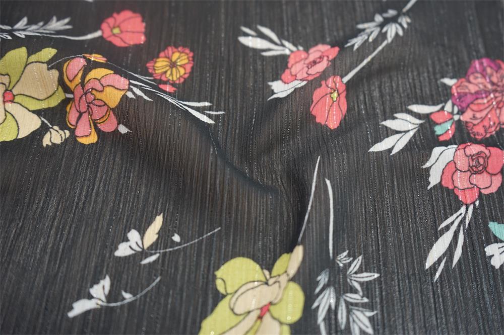 Chiffon Crinkle Yoryu Print Fabric
