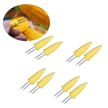 8-Piece Plastic Stainless Steel Corn Holders for Outdoor Grilling: Perfect Tool for Handling Corn on the Cob