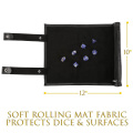 2 in 1 Scroll Dice Tray and Rolling Dice Mat with Zipper Holder, Leatherette Scroll Dice Mat Dice Tray for DND Dice Game