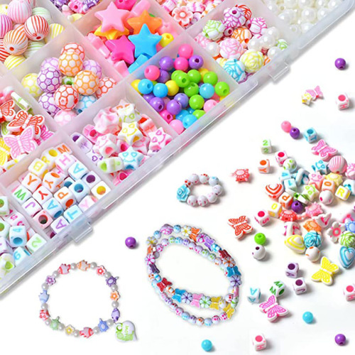 Kit de perles de bracelet en alphabet en acrylique mixte Perler