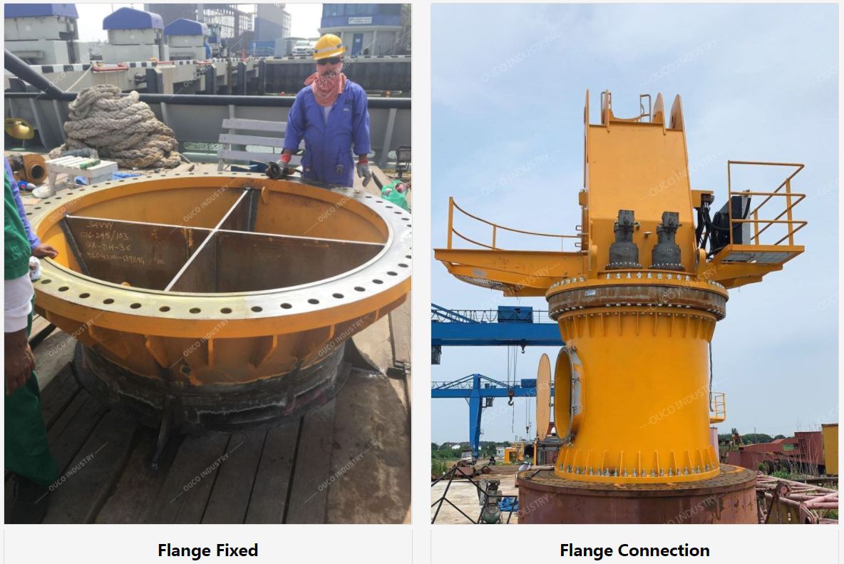 Fixing and connecting the deck by means of flanges