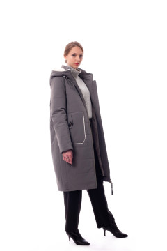 Cappotto di cotone marrone a metà lunghezza