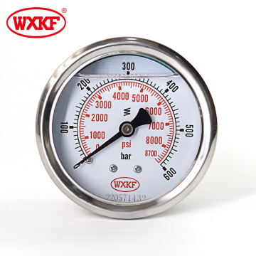 Factory Price Stainless Steel Liquid Water Filled High Pressure Gauge Meter 10Bar