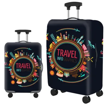 Custom Spandex Luggage Cover with Printed Logo for Suitcases