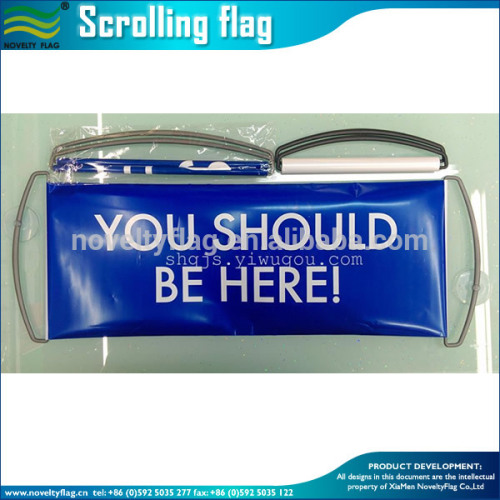 Advertising rectangular pull out flags