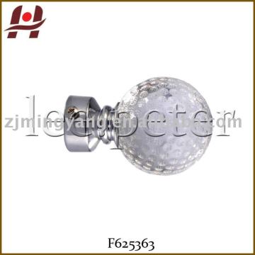 F625363 window plastic resin metal curtain rod crystal finials
