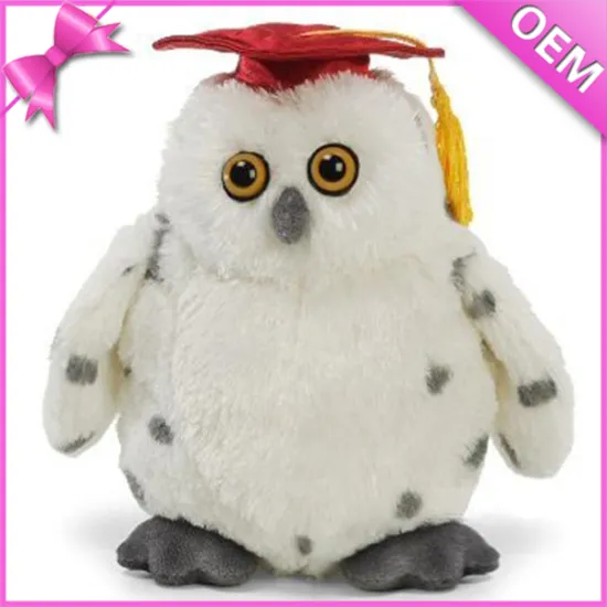 10" Standing Soft Long Plush Cute Owl Plush Toy, Owl Plush Toys Wholesale, Graduation Owl Plush