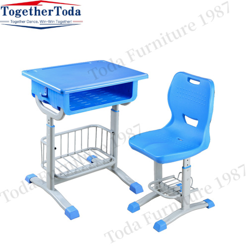 Adjustable steel single school desk and chairs sets